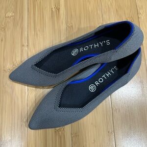 Rothy’s The Point Pointed Toe Flat Cloud Grey Birdseye